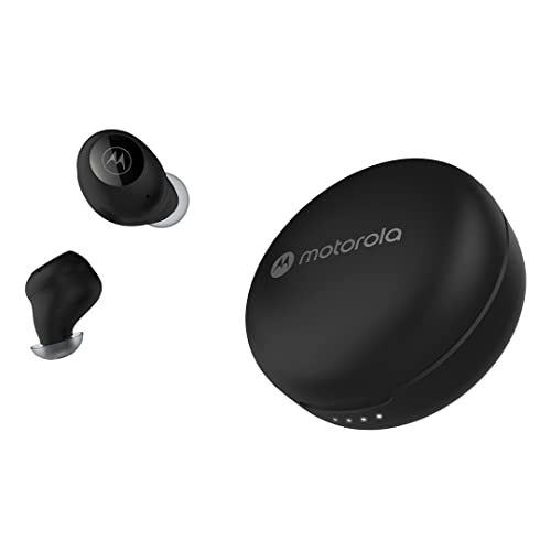 Motorola Sound Kabellose Ohrhörer - Moto Buds 250 - In-Ear - Qi-Technologie - Wasser- und Schweißfest - Touch- und Sprachsteuerung - 18 Stunden Spielzeit - Schwarz, S/M/L von Motorola Sound