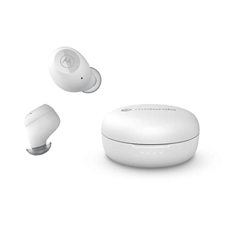 Motorola Sound MOTO BUDS 150 - Kabellose Ohrhörer - Bluetooth - Wasser- und Schweißfest - Touch- un Sprachsteuerung - 18 Stunden Spielzeit - Weiß von Motorola Sound