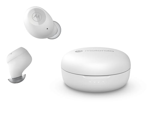 Motorola Sound MOTO BUDS 150 - Kabellose Ohrhörer - Bluetooth - Wasser- und Schweißfest - Touch- un Sprachsteuerung - 18 Stunden Spielzeit - Weiß von Motorola Sound