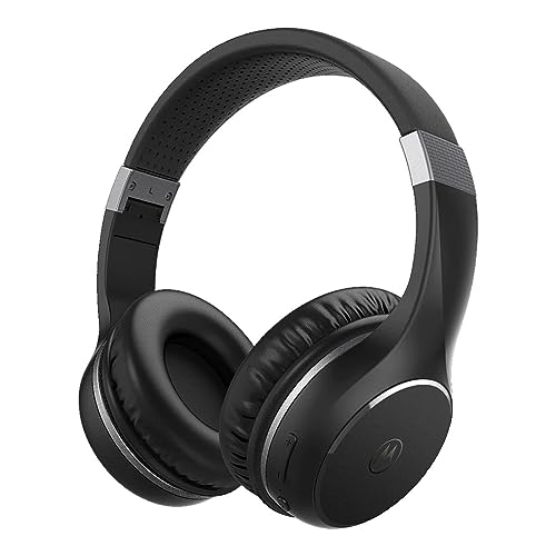 Motorola Sound Moto XT 220 | Kabellose Over-Ear-Kopfhörer mit 24 Stunden Spielzeit und Mikrofon | Passive Geräuschisolierung und faltbar | Schwarz, One Size von Motorola Sound