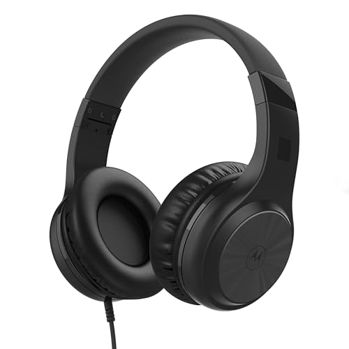 Motorola Sound Moto XT120 - Kopfhörer mit Kabel - Over-Ear-Kopfhörer - 120 cm Kabel - Faltbares Design - Passive Geräuschisolierung - Schwarz von Motorola Sound