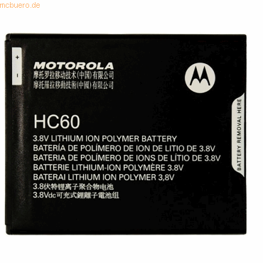 Motorola Akku für Motorola HC60 Li-Pol 3,8 Volt 4000 mAh schwarz von Motorola