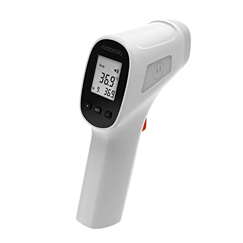 Motorola Berührungsloses Digitales Infrarot-Thermometer, Fieberalarm mit akustischem Alarm, hintergrundbeleuchtetes LCD-Display und Speicherfunktion, Erwachsene, Kinder & Baby, TE-93 von Motorola