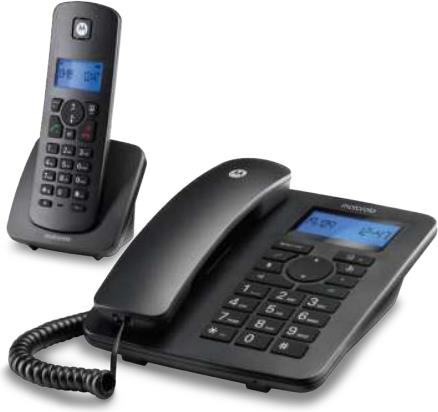 Motorola C4201 Analoges/DECT-Telefon Anrufer-Identifikation Schwarz (E10E09K19B1GES) von Motorola