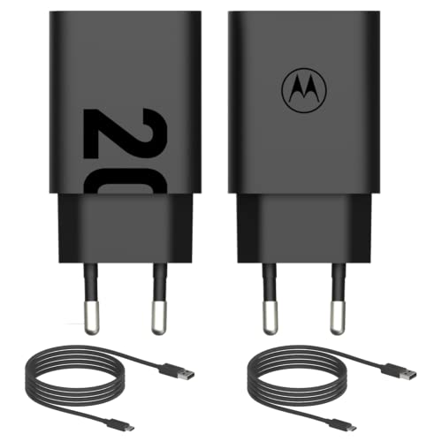 Motorola Chargers - Packung von 2-20W Turbopower Maßen -Schnellladegerät/Stromadapter mit 1M USB -C -Kabel. von Motorola