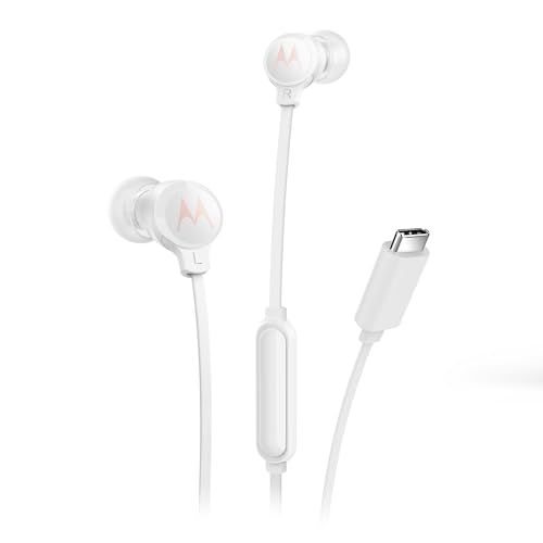 Motorola Sound Earbuds 3C-S In-Ear-Kopfhörer mit Mikrofon, Bequeme Passform, Freisprecheinrichtung, High-Definition-Sound, sicheres Design, USB-C-Anschluss, Weiß von Motorola