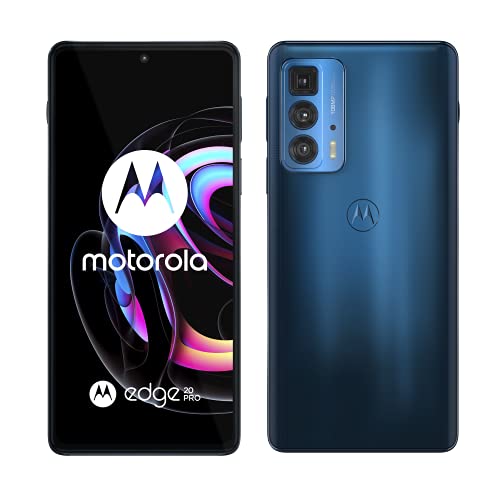 Motorola Edge 20 Pro, 6,7 Zoll 144Hz HDR10+ OLED, Qualcomm Snapdragon 870, TurboPower, 108MP Kamera, 50x Super Zoom, 4500 mAH Akku, Dual SIM, 256GB, Android 11, Midnight Blue, PANY0005GB von Motorola