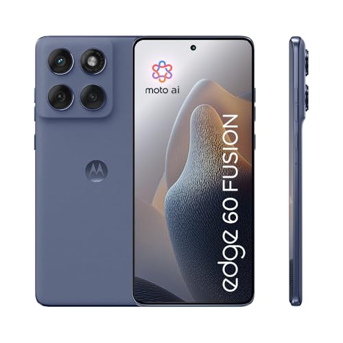 Motorola Edge 60 Fusion Smartphone (6,67“-Super-HD-Display, 50-MP-Kamera mit Moto AI, 8/256 GB, 5200 mAh, Android 15) Pantone Slipstream, inkl. Schutzcover + Handyhalter – speziell bei Amazon von Motorola