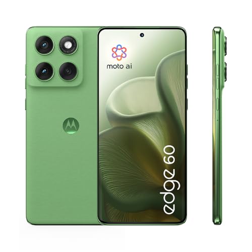Motorola Edge 60 Smartphone (6,67“-Super-HD-Display, 50-MP-Kamera mit Moto-KI, 12/512 GB, 5200 mAh, Android 15) Pantone Shamrock, inkl. Schutzcover + Handyhalter – speziell bei Amazon von Motorola Mobility
