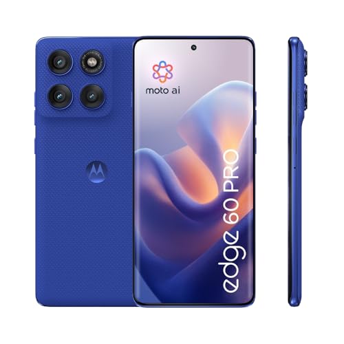Motorola Edge 60 pro Smartphone (6,67“-Super-HD-Display, 50-MP-Kamera mit Moto-KI, 12/512 GB, 6000 mAh, Android 15) Pantone Dazzling Blue, inkl. Schutzcover – speziell bei Amazon von Motorola Mobility
