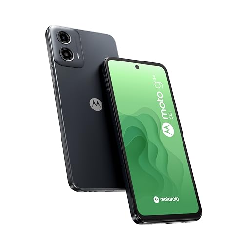 Motorola G34 5G 128 GB, Smartphone, entsperrt, Display 6,5 Zoll (16,5 cm), Dual 50 MP Sensor, 5000 mAh Akku, 20 W Ladegerät und Schutzhülle im Lieferumfang enthalten, Schwarz / Anthrazit von Motorola