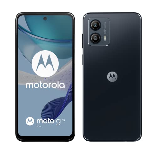 Motorola Moto (g53 5G, 16.5 cm 120Hz Display, 50MP Kamera, Dolby Atmos Stereo Lautsprecher, 5000mAh Akku, TurboPower Charging, 5G, Snapdragon 480+ Prozessor, 4/128GB) Tintenblau von Motorola