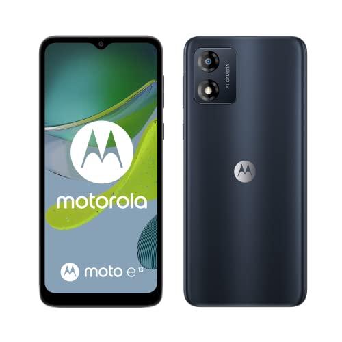 Motorola Moto (e13, 6,5 Zoll HD+ Display, AI-betriebenes Kamerasystem, Dolby Atmos, 5000 mAh Akku, 2/64 GB, Dual SIM), Cosmic Black von Motorola