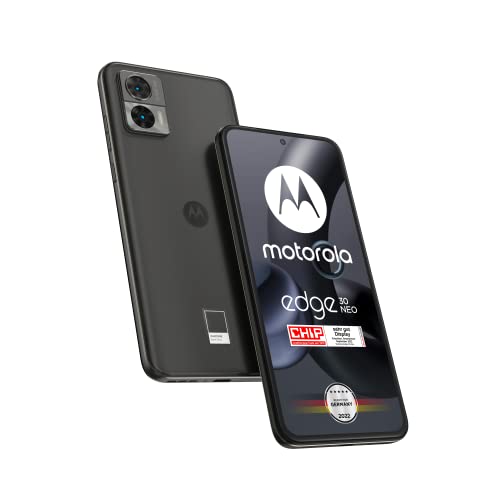 Motorola Moto Edge30 neo Smartphone (6,3'-FHD+-Display, 64-MP-Kamera, 8-256 GB, 4020 mAh, Android 12), Black Onyx, inkl. Schutzcover + KFZ-Adapter [Exklusiv bei Amazon] von Motorola