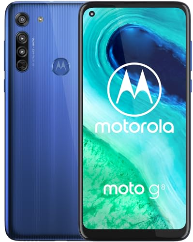 Motorola Moto G8 - Smartphone 64GB, 4GB RAM, Dual SIM, Neon Blue von Motorola