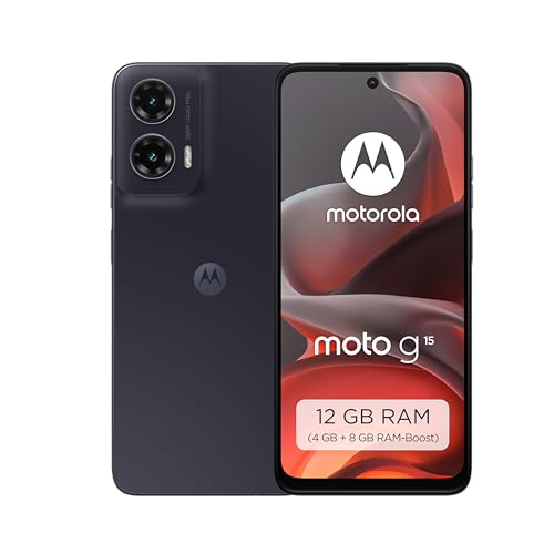 Motorola Moto g15 Smartphone (6,72"-FHD+-Display, 50-MP-Kamera, 4 GB / 128 GB, 5200 mAh, Android 15) Gravity Grey, inkl. Schutzcover [Exklusiv bei Amazon] von Motorola