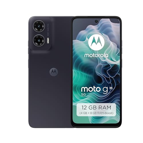 Motorola Moto g35 5G Smartphone (6,72"-FHD+-Display, 50-MP-Kamera, 4/128 GB, 5000 mAh, Android 14) Midnight Black, inkl. Schutzcover [Exklusiv bei Amazon] von Motorola