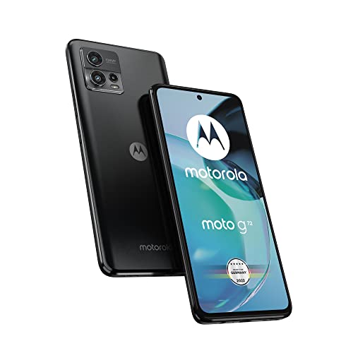 Motorola Moto g72 Smartphone (6,6'-FHD+-Display,108-MP-Kamera,6/128 GB,5000 mAh, Android 12), Meteorite Grey, inkl. Schutzcover + KFZ-Adapter [Exklusiv bei Amazon] von Motorola Mobility