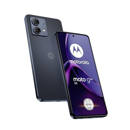 Motorola moto g84 5G (6,5"-FHD+-Display, 50-MP-Dual-Kamera, 12/256 GB, 5000 mAh, Android 13) Midnight Blue inkl. Schutzcover [Exklusiv bei Amazon] von Motorola
