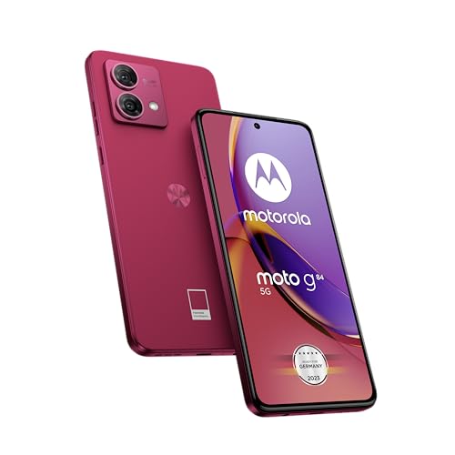 Motorola Mobility Moto g84 5G (6,5"-FHD+-Display, 50-MP-Dual-Kamera, 12/256 GB, 5000 mAh, Android 13) Viva Magenta (veganes Kunstleder), inkl. Schutzcover [Exklusiv bei Amazon] von Motorola Mobility