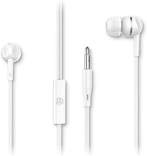 Motorola Sound Earbuds 105 - Kabelgebundenes In Ear Stereo Kopfhörer mit Mikrofon für Freisprechanrufe - Weiß, S/M/L von Motorola