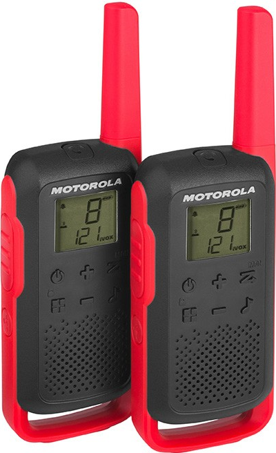 Motorola Talkabout T62 - Tragbar - Two-Way Radio - PMR - 446 MHz - 16 Kanäle - Schwarz, Rot (Packung mit 2) (188043) von Motorola