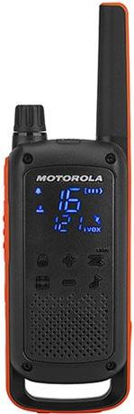 Motorola Talkabout T82 Quad Case Walkie-Talkies Funksprechgerät 16 Kanäle 446 - 446.2 MHz Schwarz - Orange (188129) von Motorola