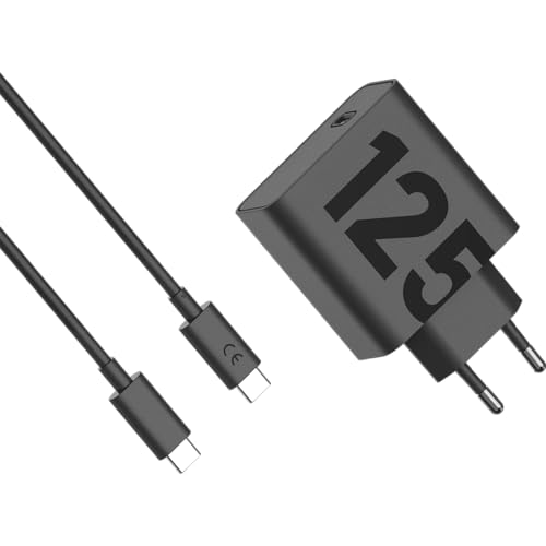 Motorola Turbo-Ladegerät, 125 W, Universal-Ladegerät USB Typ-C, ultraschnell, Kabel inklusive, Original Motorola Charger, Mattschwarz von Motorola