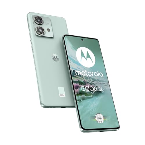 Motorola edge40 neo Smartphone (6,55'-FHD+-Display, 50-MP-Kamera, 12/256 GB, 5000 mAh, Android 13) Soothing Sea, inkl. Schutzcover + KFZ-Adapter [Exklusiv bei Amazon] von Motorola Mobility