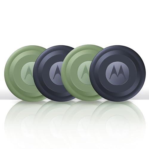 Motorola Moto Tag – Smart Tracker, 4er Pack (Android 9+ kompatibel, Bluetooth 5.4, IP67 Wasserschutz, USB-C, Ultrabreitband, Finder für Schlüssel, Gepäck UVM), 2X Jade Green + 2X Starlight Blue von Motorola