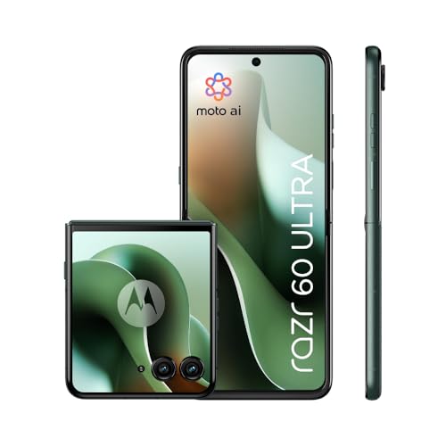 Motorola razr 60 Ultra (Flip-Phone, 6,96"/4,0"-Super HD, 50-MP-Kamera, 16/512 GB, 4700 mAh, Android 15) Pantone Scarab, inkl. Schutzcover – speziell bei Amazon von Motorola Mobility