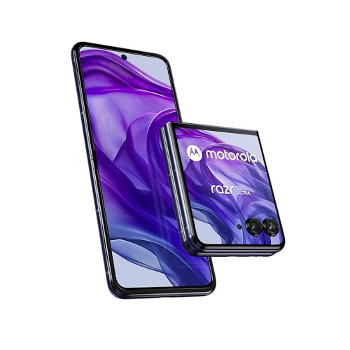 Motorola razr50 Ultra (Flip-Phone, 6,9"/4,0"-FHD+-Display, 50-MP-Kamera, 12/512 GB, 4000 mAh, Android 14) Midnight Blue, inkl. Premium-Schutzcover [Exklusiv bei Amazon] von Motorola