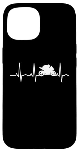 Hülle für iPhone 15 Motorrad Herzschlag Supersport Geschenk Rennmaschine Moped von Motorradfahrer Bike Chopper Geschenkideen & Mehr