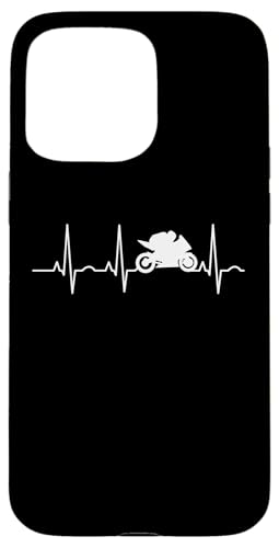 Hülle für iPhone 15 Pro Max Motorrad Herzschlag Supersport Geschenk Rennmaschine Moped von Motorradfahrer Bike Chopper Geschenkideen & Mehr
