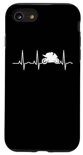 Hülle für iPhone SE (2020) / 7 / 8 Motorrad Herzschlag Supersport Geschenk Rennmaschine Moped von Motorradfahrer Bike Chopper Geschenkideen & Mehr