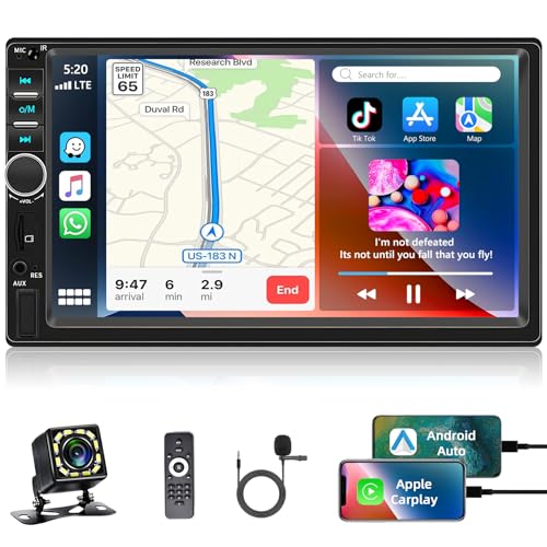 Motorsi Carplay 2 Din Autoradio, 7" HD Touchscreen Wired Android Auto Car Stereo, MP5 Player Unterstützung Bluetooth/MirrorLink/FM/USB/AUX/Laden/Fernbedienung+Rückfahrkamera Motorsi Carplay 2 Din Autoradio, 7" HD Touchscreen Wired Android Auto Car Stereo, MP5 Player Unterstützung Bluetooth/MirrorLink/FM/USB/AUX/Laden/Fernbedienung+Rückfahrkamera von Motorsi