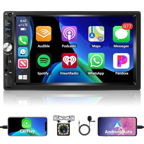 Motorsi Carplay Android Auto 2 Din Autoradio, 7" HD Touchscreen Car Stereo MP5 Player, Unterstützung Bluetooth/MirrorLink/FM/USB2.0/AUX/Laden/Fernbedienung+Rückfahrkamera Motorsi Carplay Android Auto 2 Din Autoradio, 7" HD Touchscreen Car Stereo MP5 Player, Unterstützung Bluetooth/MirrorLink/FM/USB2.0/AUX/Laden/Fernbedienung+Rückfahrkamera von Motorsi