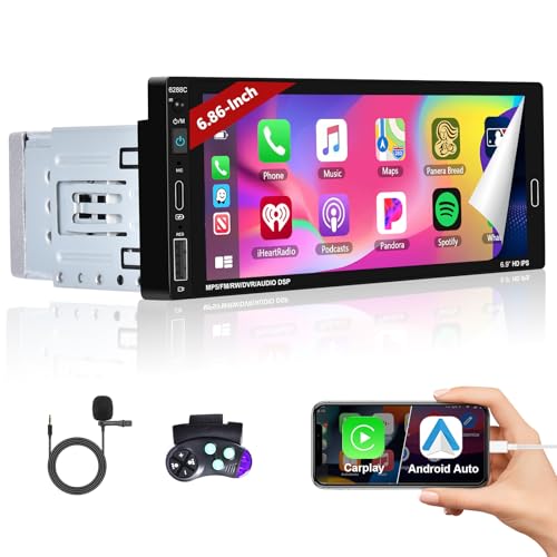 Motorsi Carplay Single Din Autoradio, 6.86 Zoll HD Touchscreen 1 Din Wired Android Auto Car Stereo MP5 Player, Unterstützung Bluetooth/MirrorLink/FM/USB2.0/AUX/Laden/Fernbedienung Motorsi Carplay Single Din Autoradio, 6.86 Zoll HD Touchscreen 1 Din Wired Android Auto Car Stereo MP5 Player, Unterstützung Bluetooth/MirrorLink/FM/USB2.0/AUX/Laden/Fernbedienung von Motorsi