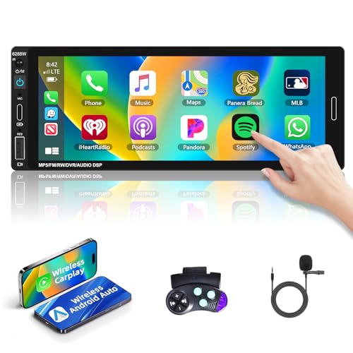 Motorsi Wireless Carplay Android Auto Single Din Autoradio, 6.86 Zoll HD Touchscreen 1 Din Car Stereo MP5 Player, Unterstützung Bluetooth/MirrorLink/FM/USB2.0/AUX/Laden/Fernbedienung Motorsi Wireless Carplay Android Auto Single Din Autoradio, 6.86 Zoll HD Touchscreen 1 Din Car Stereo MP5 Player, Unterstützung Bluetooth/MirrorLink/FM/USB2.0/AUX/Laden/Fernbedienung von Motorsi
