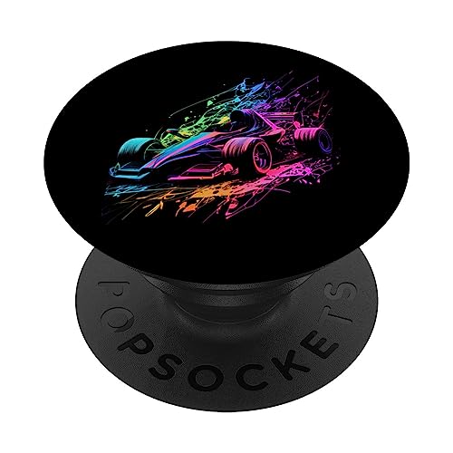 Motorsport Bunt Retro Spoiler Rennwagen Rennfahrer Auto PopSockets mit austauschbarem PopGrip von Motorsport Rennfahrer Geschenkideen & Designs