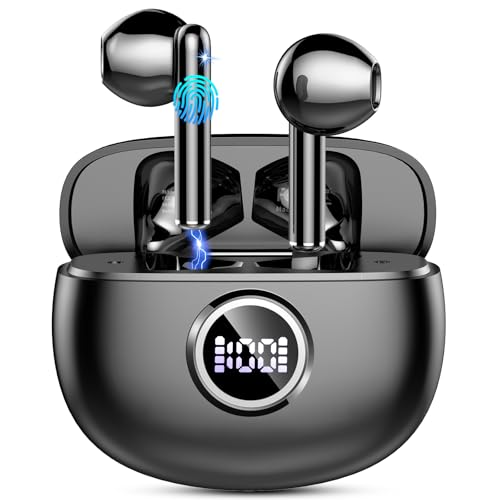 Bluetooth Kopfhörer, Kopfhörer Kabellos Bluetooth 5.3 In Ear Kopfhörer mit 4 Mikrofon, 40H Stunden, LED-Anzeige, Wireless Kopfhörer HiFi Stereo Noise Cancelling Earbud, IP7 Wasserdicht für iOS Android von Motost