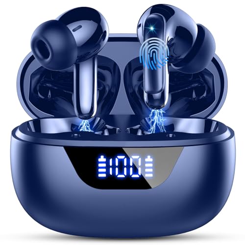 Bluetooth Kopfhörer, Kopfhörer Kabellos Bluetooth 5.3 In Ear mit 4 ENC Mic, 48H HiFi Stereo Kopfhörer Kabellos, LED-Anzeige Wireless Earbud, 3.6g Leicht IP7 Wasserdicht Ohrhörer für Sport Arbeit, blau von Motost