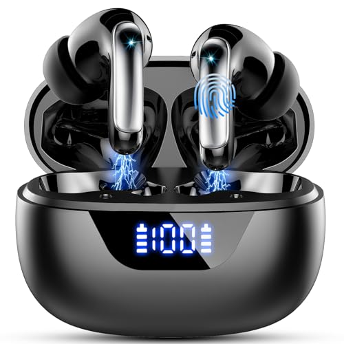 Bluetooth Kopfhörer, Kopfhörer Kabellos Bluetooth 5.3 mit 4 ENC Mic, 2024 Neue In Ear Kopfhörer 48H Noise Cancelling Earbuds Tiefer Bass Kabellose Kopfhörer IP7 Wasserdicht Ohrhörer LED-Anzeige/USB-C von Motost