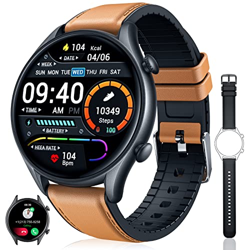 Motsfit Smartwatch Herren mit Telefonfunktion: Fitnessuhr mit Schrittzähler 1.32 Zoll Großes Display Wasserdicht Fitness Tracker mit Sport Uhr Smart Watch für iOS Androidoid von Motsfit