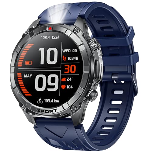 Smartwatch Sportuhr Armbanduhr mit Bluetooth Telefonfunktion: 1,52" Smart Watch Herren mit LED Taschenlampe 100+ Sportmodi Fitnessuhr IP68 Wasserdicht Fitness Tracker uhr Kompatibel iOS und Android Smartwatch Sportuhr Armbanduhr mit Bluetooth Telefonfunktion: 1,52" Smart Watch Herren mit LED Taschenlampe 100+ Sportmodi Fitnessuhr IP68 Wasserdicht Fitness Tracker uhr Kompatibel iOS und Android von Motsfit