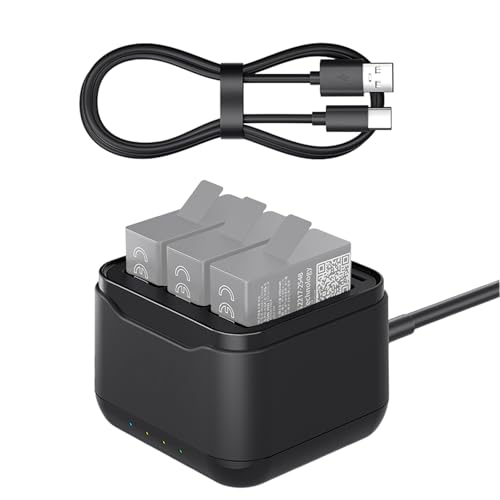 MotuTech Ladestation Ladegerät für GoPro Hero 13 Black 3 Akkus Typ C Kabel 3 Steckplätze für Micro-SD-Karte von MotuTech