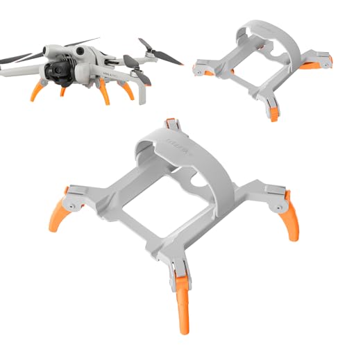 MotuTech Mini 4 Pro Landebahn, faltbar, für DJI Mini 4 Pro Landing Gear Höhenhalterung, Erweiterungsset Drohne, Zubehör (orange) von MotuTech