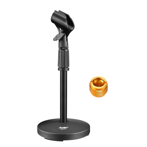Moukey Schreibtisch-Mikrofonständer mit Mikrofonclip, verstellbarer Tisch-Mikrofonständer mit 5/8-Zoll-Stecker auf 3/8-Zoll-Buchse, für Sm57 Sm58 Sm86 Sm87 Blue Yeti Blue Snowball, MMs-2 Moukey Schreibtisch-Mikrofonständer mit Mikrofonclip, verstellbarer Tisch-Mikrofonständer mit 5/8-Zoll-Stecker auf 3/8-Zoll-Buchse, für Sm57 Sm58 Sm86 Sm87 Blue Yeti Blue Snowball, MMs-2 von Moukey