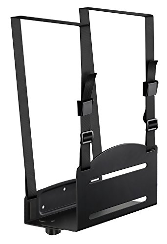 Mount-It! CPU Wall Mount Bracket, Desktop Computer Tower Holder With Safety Straps, Heavy Duty Size Adjustable CPU Case Holder, Steel, Black, 22 Lbs Capacity, Saves Floor and Desk Space von Mount-It!