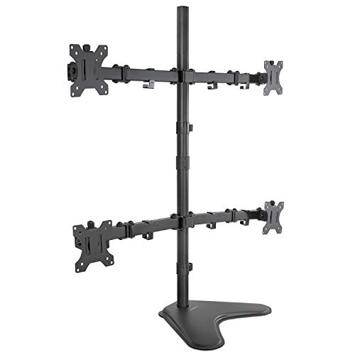 Mount-It! Ständer für vier Monitore, höhenverstellbar, freistehend, 4 Bildschirme, passend für Bildschirme bis zu 32 Zoll, Stahl, MI-2784 von Mount-It!